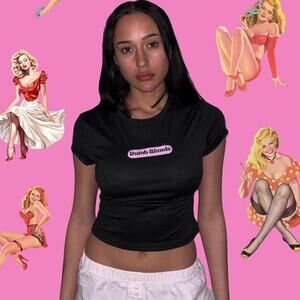 Black graphic baby tee